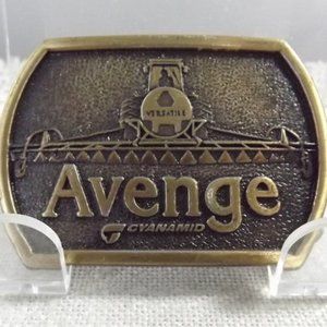 Vintage Avenge Agriculture Industry Belt Buckle